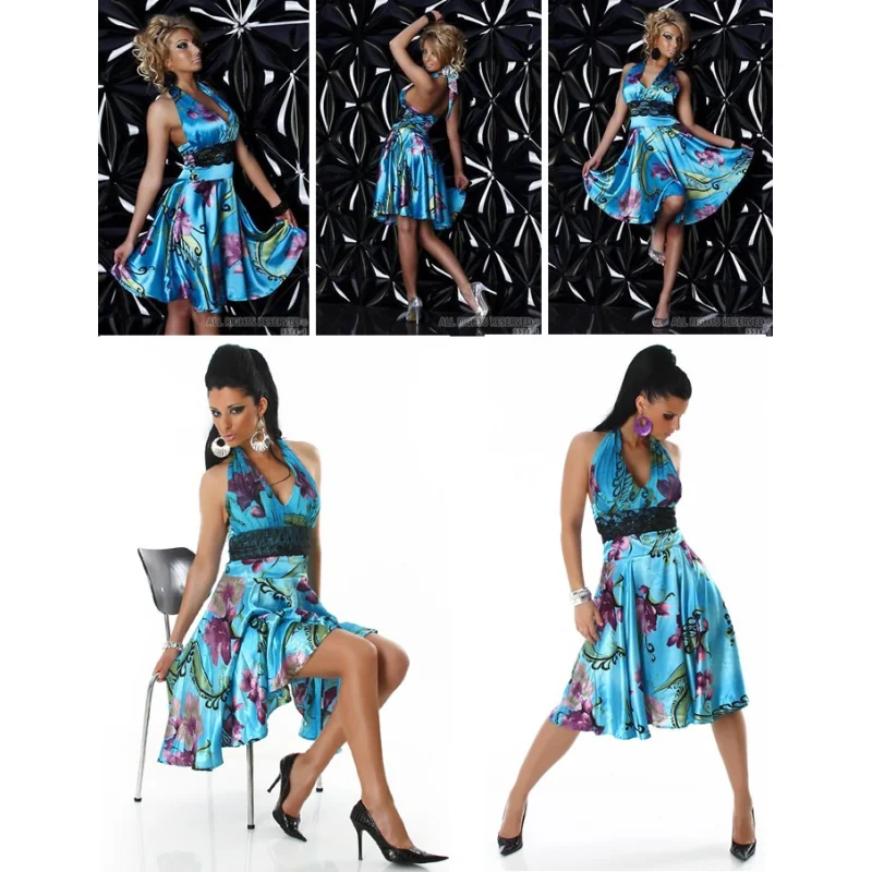 Robe Satinée Turquoise