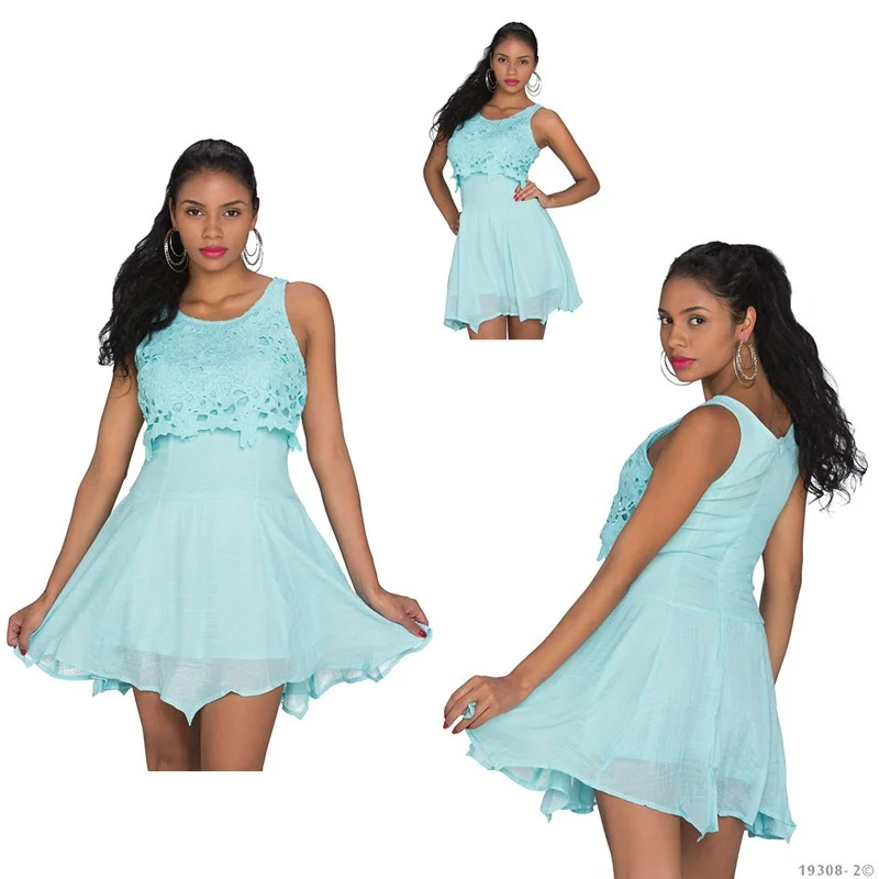 Robe Dentelle Turquoise