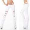 Jeans Fashion Blanc Effet Déchiré