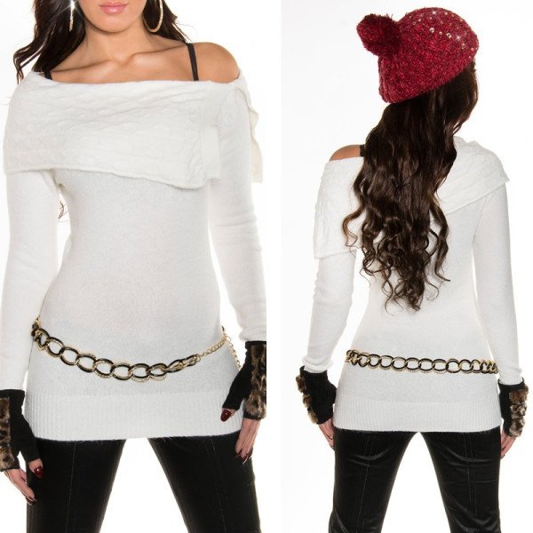 Joli Pull Blanc Koucla