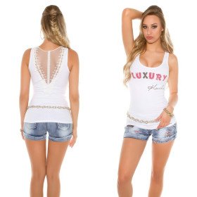 Top Sexy Luxury Blanc Broderie
