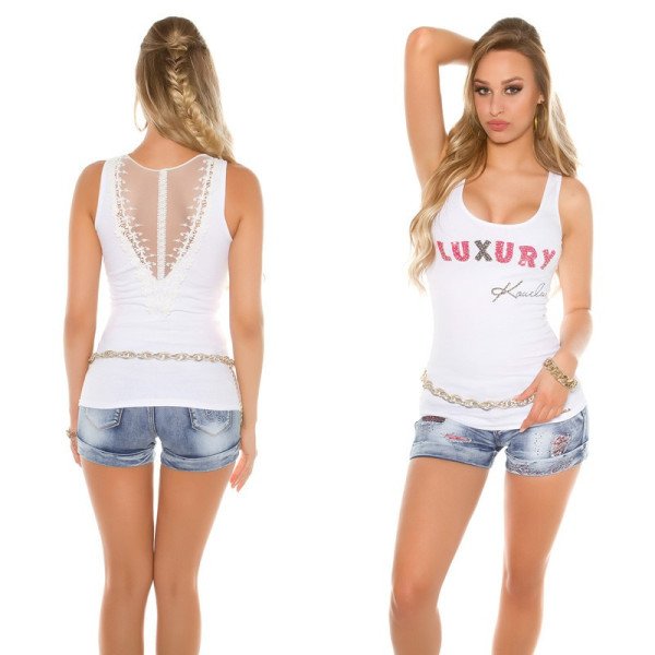 Top Sexy Luxury Blanc Broderie