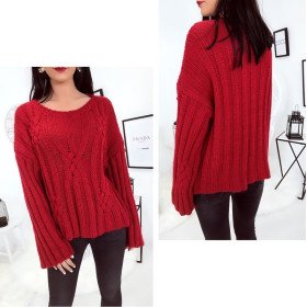 Pull Tricot Rouge Sexy