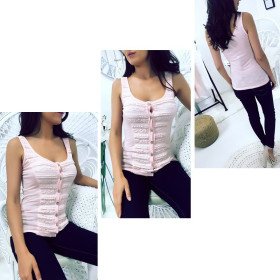 Débardeur Sexy Rose Dentelle