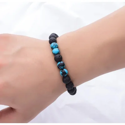 Bracelet Mode Pierres de Lave