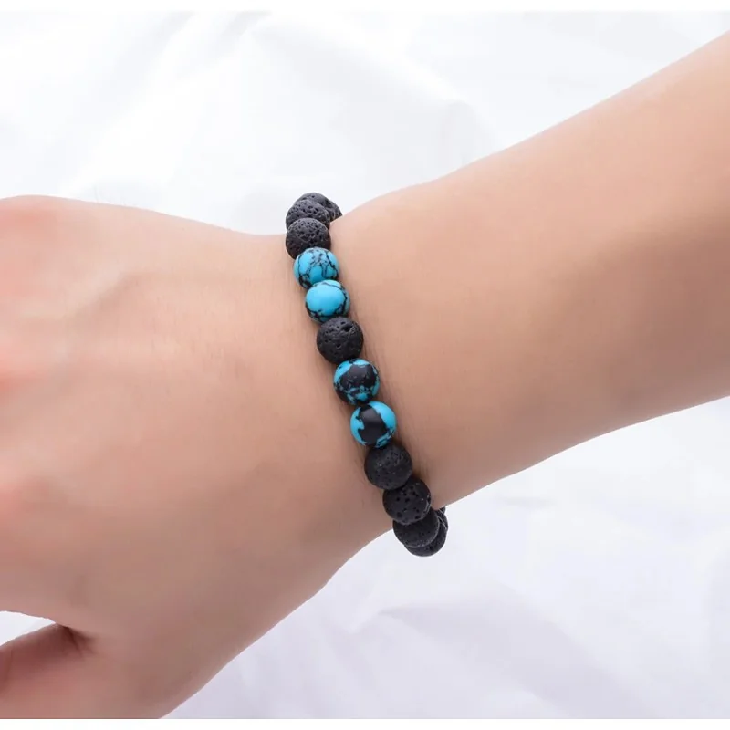 Bracelet Mode Pierres de Lave
