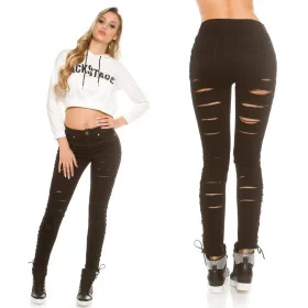 Jeans Sexy Koucla Laçage Découpes