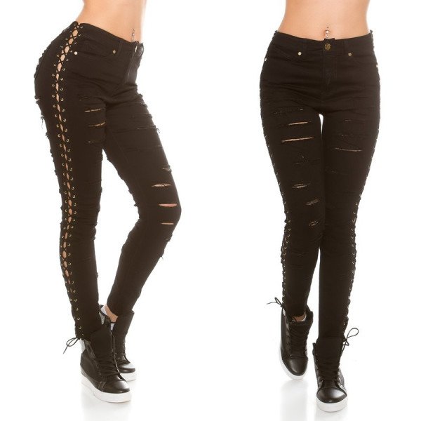 Jeans Sexy Koucla Laçage Découpes