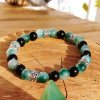 Bracelet Calcédoine Verte Onyx