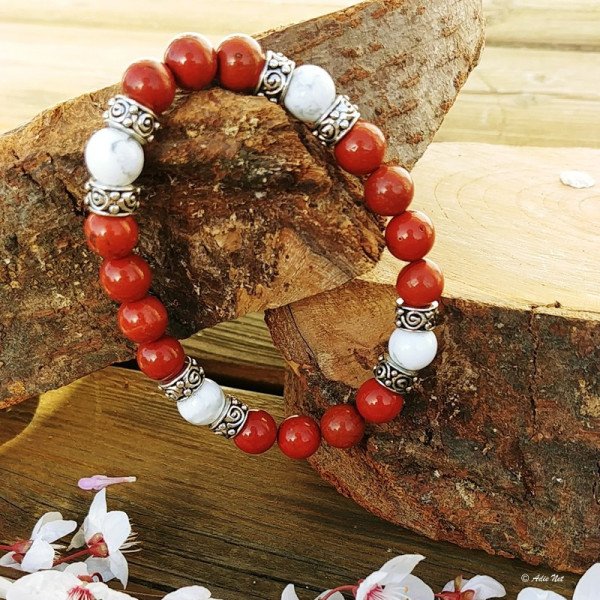 Bracelet Jaspe Rouge Howlite