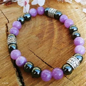 Bracelet Lépidolite Hématite
