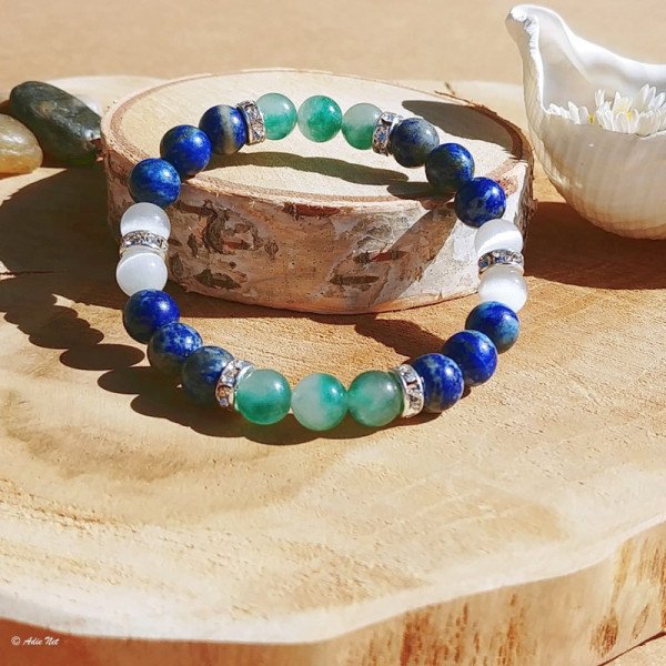 Bracelet Lapis Lazuli Pierre De Lune Calcédoine