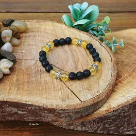Bracelet Citrine Pierre De Lave