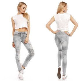 Jeans Skinny Stretch Gris Fashion Tendance