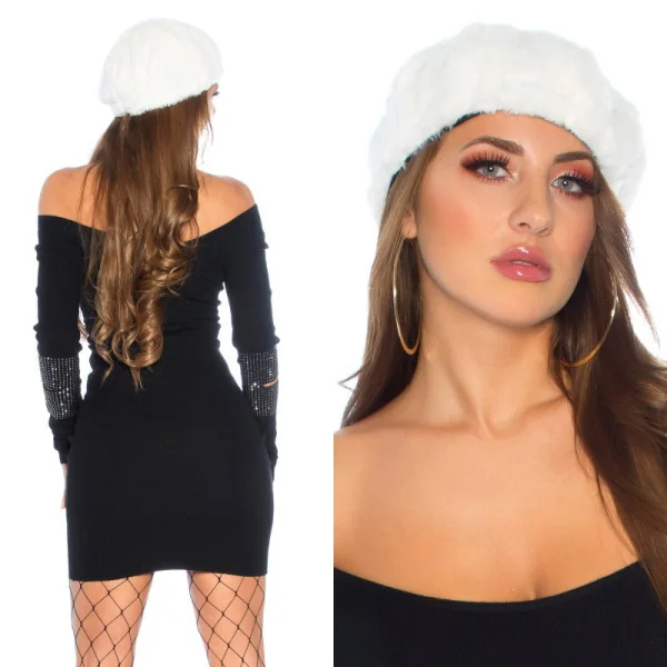 Bonnet blanc doux tendance chic sexy