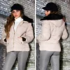 Blouson d'Hiver Tendance Avec Capuche Fausse Fourrure
