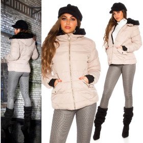 Blouson d'Hiver Tendance Avec Capuche Fausse Fourrure