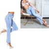 Jeans Sexy Bleu Taille Haute Style Bootcut Fendu