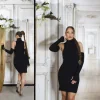 Robe Pull Sexy Koucla Noire Manches Amovibles