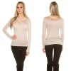 Pull Echancré Sexy Beige Koucla Tendance