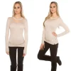 Pull Echancré Sexy Beige Koucla Tendance