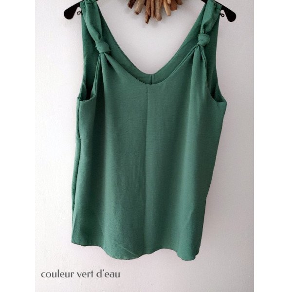 Top Fluide Léger Fashion Vert D'eau