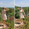 Jolie robe beige en chiffon très chic et légère
