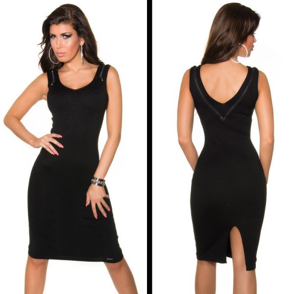 Robe Noire Moulante Classe Sexy Koucla