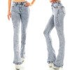 Jeans Sexy Bootcut Tendance Bleu Délavé