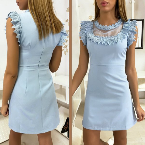 Robe Bleue Dentelle Tendance Golden Days Paris