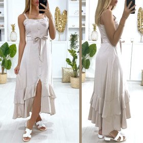 Robe Longue Chic Légère Tendance Beige