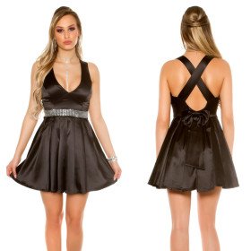 Robe Soirée Chic Sexy Strass Noire Koucla