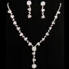 Parure Collier Boucles d'Oreilles Strass Motif Floral
