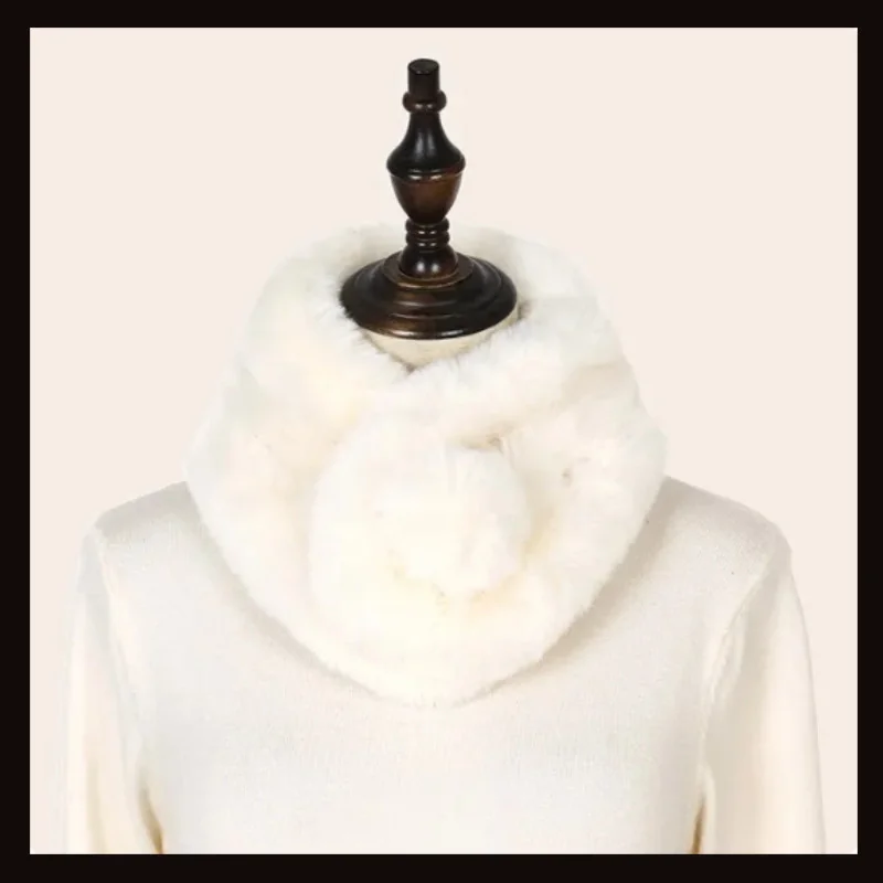 Écharpe Tour de cou Pompon Blanc