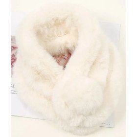 Écharpe Tour de cou Pompon Blanc