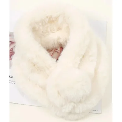 Écharpe Tour de cou Pompon Blanc
