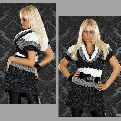Long Pull Texturé Col Drapé Avec Ceinture