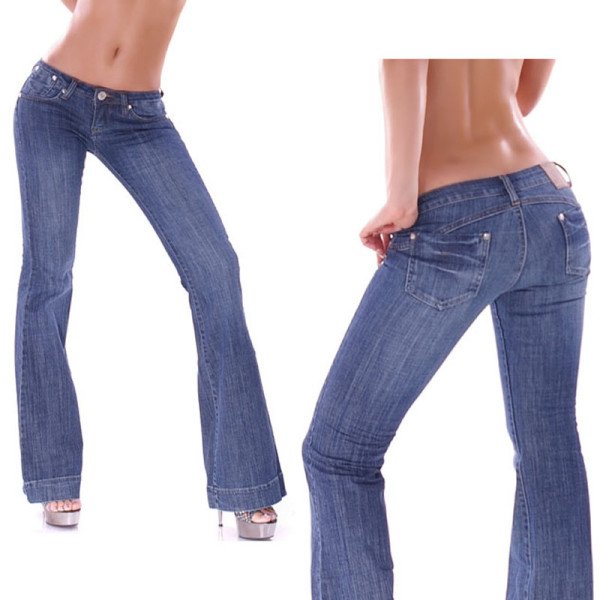 Jean Bootcut Évasé Bleu Original Denim Tendance