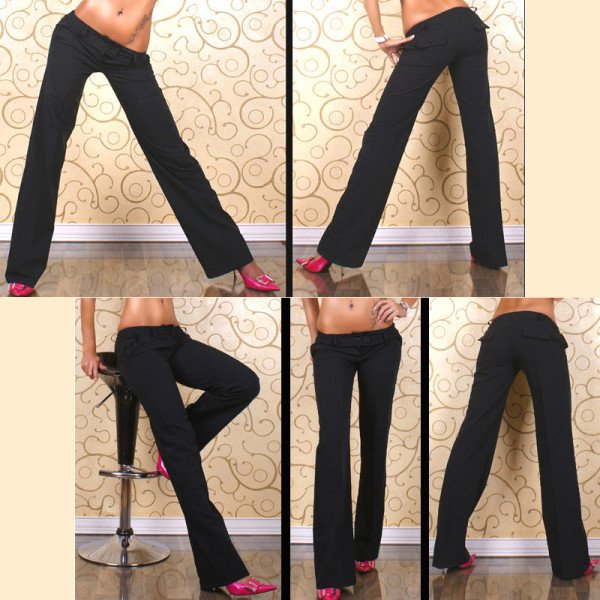 Pantalon Style Tailleur Noir Chic et Polyvalent