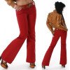 Jean Evasé Rouge Confortable Tendance Chic