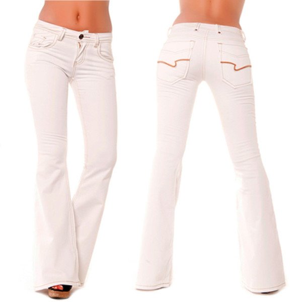 Jean Blanc Évasé Chic Fashion et Tendance