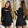 Pull Court Noir Élégant Sexy et Ultra Doux