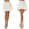 Mini jupe patineuse crème taille haute élégante et tendance