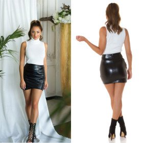 Pull Sans Manches Blanc Col Roulé Femme Chic et Moderne