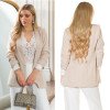 Blazer cappuccino à manches froncées élégant