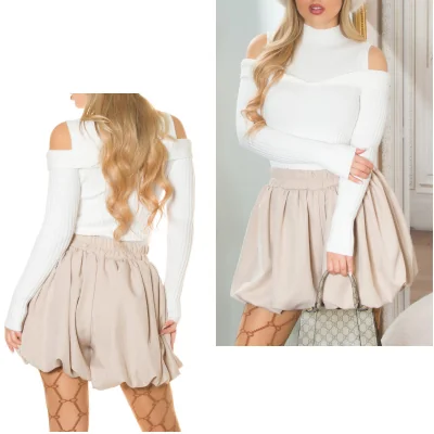 Pull épaules dénudées blanc femme, chic et raffiné | Adie Net