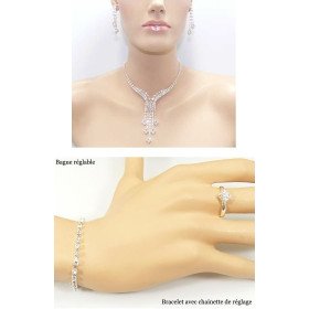 Superbe Parure Strass 4 Pièces