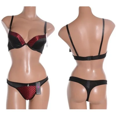 Soutien Gorge Fleur Papillon Noir Rouge