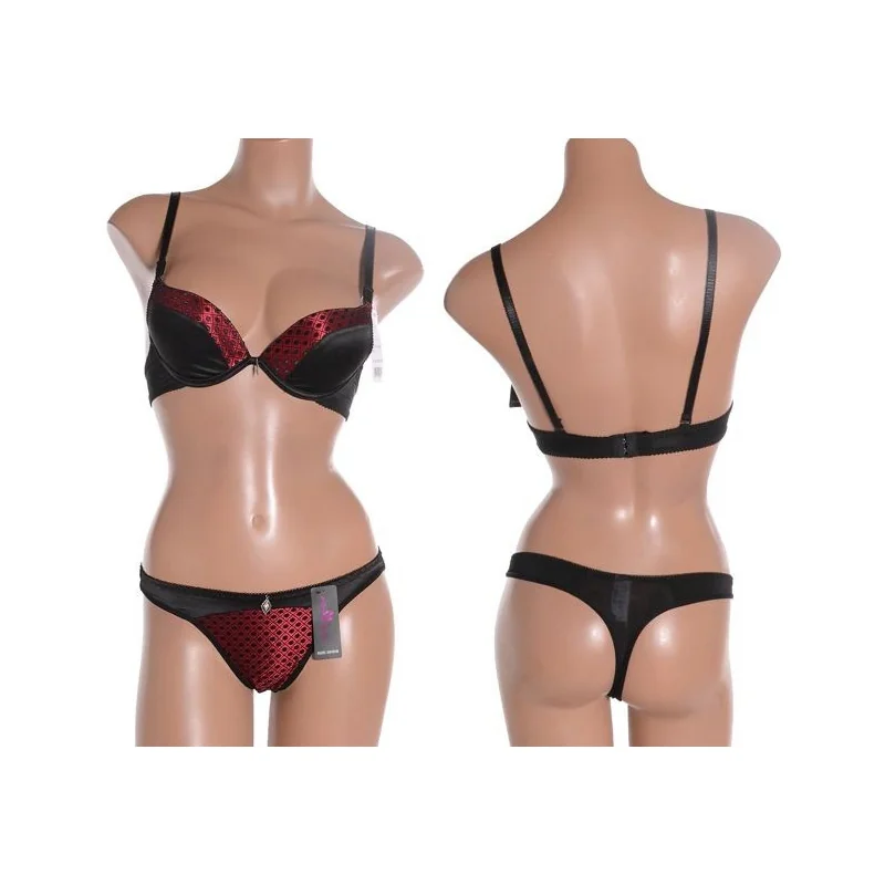 Soutien Gorge Fleur Papillon Noir Rouge