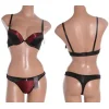 Soutien Gorge Fleur Papillon Noir Rouge
